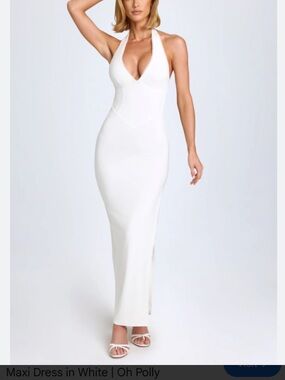 Oh Polly White long dress, open in the back.